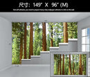 WFBHUA-Redwood Forest Wallpaper Green Woodland Tree Wallpaper for Bedroom Large Art Wall Murals for Living Room Office (Not Peel and Stick) by CozyNest Decor