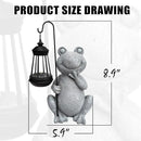 Frog Solar Garden Statues,Resin Frog Figurine Decorations with Solar Lights Lantern, Outdoor Frog Garden Decor Art for Lawn,Yard, Unique Housewarming Gift for Garden Home by GreenHaven Gardens