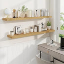 Fun Memories 55 Inch Fireplace Mantel Shelf -Long Floating Shelves, Deep Wall Mounted Farmhouse Display Shelves with Invisible Heavy Duty Metal Bracket, Oak, 2 Pack by CozyNest Decor