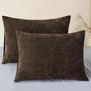 CaliTime Throw Pillow Covers Decorative 20 X 26 Inches Pack of 2 Cozy Chenille Standard Pillow Shams Cases for Couch Sofa Bed Living Room Home Coffee by CozyNest Decor