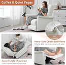 Manual Rocker Recliner Chair with Glider Motion for Nursery, 150° Recline & Wide Armrests - Overstuffed Leather Nursery Chair for Small Spaces, Living Room, Bedroom by TinyTreasures Baby Boutique