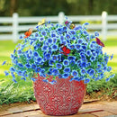 ‌20 Bundles Artificial Flowers for Outdoors‌ with 6 Faux Butterflies, UV Resistant ‌Fake Flowers‌ with Eucalyptus Leaves, ‌Artificial Plants Outdoor‌ for Patio Garden Porch Home Decor (Blue) by CozyNest Decor