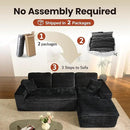 ovios 105” Modular Sectional Sofa with Thicken Seat Cushion, Cloud Couch with Deep Seat, Modern L-Shape Sofas Couches with Chaise,Upholstered Couches for Living Room Bedroom,Black by CozyNest Decor