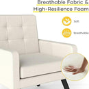 Kromax Mid-Century Modern Accent Chair for Living Room, 496 Lb. Weight Capacity, Dual Armrests, Comfy Extra Large Seat, Timeless Style Perfect for Reading & Relaxing, Beige by CozyNest Decor