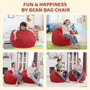 2FT Bean Bag Chair, Comfy Bean Bag Chairs with Memory Foam Filled, Fluffy Beanbag Sofa with Dutch Velvet Cover, Teardrop BeanBag Chairs for Living Room, Playroom - Red by TinyTreasures Baby Boutique
