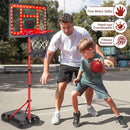 Kids Basketball Hoop Adjustable Height 3.5FT-6.2FT, Indoor Outdoor Toddler Basketball Hoop with LED Scoreboard, Boys Basketball Toy for 3 4 5 6 7 8 Years Gift, Portable Basketball Goals Sport Game by TinyTreasures Baby Boutique