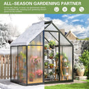 Polar Aurora 4x6 FT Greenhouse, Quick Aluminum Assembly Structure Polycarbonate Greenhouse, Walk-in Greenhouses for Outdoors with Ventilated Windows, Green Houses for Outside Backyard Garden by GreenHaven Gardens