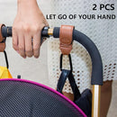 Baby Stroller Hooks Bag Hooks for Hanging Diaper Bags Multipurpose Hooks for Grocery Shopping Bags Premium Vegan Leather Pram Straps 2 Pcs (Black) by TinyTreasures Baby Boutique