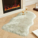 AMTOVO Faux Fur Rug, Light Grey Area Rug, Fluffy Sheepskin Rug, Fuzzy Ultra Soft 2 x 4 ft Shag Rugs for Bedroom Sofa Throw Cushion Room Decor, Sheepskin by CozyNest Decor