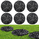 10in River Rock Stepping Stones Set - 6 Pack | Polished Pebble | Long-Lasting PVC Mesh Backing | Perfect for Garden Paths and Lawns Outdoor Landscaping Decoration | Black Circle by GreenHaven Gardens