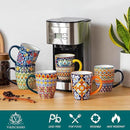 vancasso 16 oz Coffee Mugs Set of 6, Large Ceramic Mug with Handle, Boho Coffee Cups for Latte, Cappuccino & Hot Chocolate, Dishwasher & Microwave Safe Gift Set, Series SIMI by CozyNest Decor