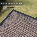 VICLLAX Patio Bar Stool Chairs with Footrests and Padded Seat, Bar Height Swivel Patio Chairs Set of 4, Brown Woven Wicker Swivel Bar Stools for Lawn Garden by CozyNest Decor