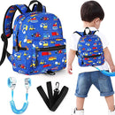 Accmor Toddler Backpack Leash with Anti Lost Wrist Link, Cute Mini Child Walking Harnesses Keep Kids Close Back Pack Rope Tether Rein for Baby Boys (Blue/Excavator) by TinyTreasures Baby Boutique