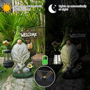 ASAWASA Gnomes Decorations for Yard with Solar LED Light, 10.8" Large Outdoor Funny Garden Lawn Gnome Decor with Welcome Sign by GreenHaven Gardens