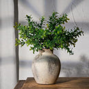 SIDUCAL Ceramic Decorative Flower Vase | 6 Inch Pottery Rustic Farmhouse | Boho | Whitewashed Terracotta Vase for Home Decor, Table, Living Room, Bathroom, Shelf, Mantel Decoration by GreenHaven Gardens