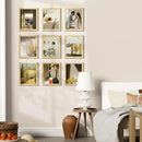 Vittanly 8x10 Picture Frames Set of 9, Shatter Resistant Plexiglass, Display 5x7 Pictures with Mat or 8x10 without Mat, Photo Frames for Wall or Tabletop, Engineered Wood, OAK by CozyNest Decor