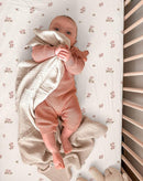 Bassinet Sheet for Baby Boy and Girl 2 Pack, Fitted Sheets for Rectangle, Oval, Hourglass Bassinet Mattress, Muslin Moses Basket Sheets with Neutral Style (Vintage Blossom & Pink) by TinyTreasures Baby Boutique