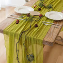 6pcs Moss Green Cheesecloth Table Runner Gauze 120 Inch 10 FT Rustic Boho Cheese Cloth Runner for Wedding Baby Shower Bridal Shower Birthday Party Long Sheer Home Decorations by CozyNest Decor