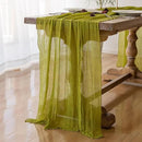 6pcs Moss Green Cheesecloth Table Runner Gauze 120 Inch 10 FT Rustic Boho Cheese Cloth Runner for Wedding Baby Shower Bridal Shower Birthday Party Long Sheer Home Decorations by CozyNest Decor