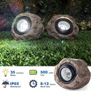 Solar Rock Lights, 4 Pack Solar Powered Waterproof LED Spotlights Decorative for Outdoor Garden, Pathway, Walkway, Yard, Landscape, Patio (Cool White) by GreenHaven Gardens