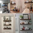 Giftgarden 24 Inch Floating Shelves Wall Mounted Set of 3, Rustic Large Wall Shelves Picture Ledge Shelf for Bedroom Living Room Bathroom Kitchen, 3 Different Sizes by CozyNest Decor