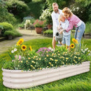 1MORE Galvanized Raised Garden Bed- Planter Garden Boxes Outdoor, Raised Beds for Gardening, 8x2x1ft Metal Garden Bed Kit for Vegetables Flower, Planter Raised Beds with Protective Tape & Tools.White by GreenHaven Gardens