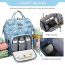 Diaper Bag Backpack, Diaper Bags for Baby Girls Boys, Baby Bags for Moms Dads, Nappy Changing Bag with Insulated Pockets,Multi-functional Waterproof Backpack with Stroller straps-Light blue crown by TinyTreasures Baby Boutique