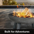 Sunnydaze 30-Inch Cast Iron Heavy-Duty Fire Pit for Outside - Wood-Burning Outdoor Fire Pit Bowl with Handles - Steel Finish by GreenHaven Gardens