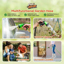 Flexi Hose PLUS with 8 Function Nozzle Expandable Garden Hose, Lightweight & No-Kink Flexible Garden Hose, 3/4 inch Solid Brass Fittings and Double Latex Core, 150 ft Black by GreenHaven Gardens