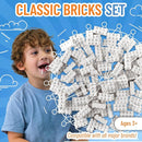 Strictly Briks Classic Bricks Starter Kit – 96 White 2x4 Building Blocks – Creative Set for Kids Ages 3+ – 100% Compatible with Major Brick Brands by TinyTreasures Baby Boutique
