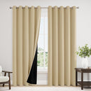 ChrisDowa 100% Blackout Curtains 84 inch Long for Bedroom with Black Liner, Extra Wide 2 Thick Layers Total Blackout Thermal Insulated Grommet Window Curtains 2 Panels Set (Beige, 60 x 84 Inch) by TinyTreasures Baby Boutique