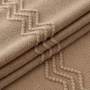 MIULEE Tan Taupe Knitted Throw Blanket for Couch Boho Textured Cozy Woven Blanket with Tassels for Sofa Chair Bed Living Room Farmhouse Home Decor Acrylic Wave Pattern 50"x60" by CozyNest Decor