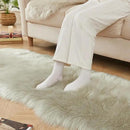 AMTOVO Faux Sheepskin Rug, Light Grey Ultra Soft Fluffy Shag Area Rug, 2 x 6 ft Faux Fur Rug for Bedroom Sofa Throw Cushion Room Decor, Sheepskin by CozyNest Decor