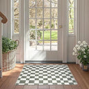 jinchan 2x3 Kids Area Rug Washable Indoor Entryway Doormat Modern Checkered Geometric Lattice Small Rug Non Slip Soft Carpet for Nursery Room Bedroom Bathroom Home Grey by CozyNest Decor