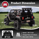 Sopbost 24V 7Ah 2 Seater Ride On Truck Ride On Toy for Big Kids Ride On Car with Remote Control Off-Road Electric Car with Shock Absorber, LED Lights, Bluetooth Music Player, EVA Tires, Black by TinyTreasures Baby Boutique