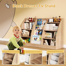 4 Tier Kids Bookshelf, 4 Layer Sling Kids Book Shelf for Kids Rooms, XXL Wood Children Bookcase,Baby Storage Book Rack,Toddler Bookshelf, Book and Toy Organizer,Book Display Shelf Burlywood by TinyTreasures Baby Boutique