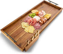 Acacia 30 Inch Large Charcuterie Board with Cheese Knife Set of 4 – Acacia Wood Serving Tray With Handles, Long Charcuterie Board, Large Charcuterie Boards for Party, Wooden Cheese Board by CozyNest Decor