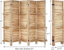 Room Divider with Shelves, Privacy Screen, Room Dividers and Folding Privacy Screens, 5 Panel Wood Temporary Wall Partition Separation Separator, Natural by CozyNest Decor