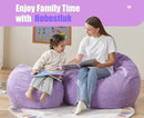 Hobestluk 3.5FT Bean Bag Chair Adult Bean Bag Chair Large Bean Bag Chair with Filler Included Teardrop Bean Bag with Removable Cover for Bedroom Living Room - (Large, Purple) by CozyNest Decor