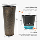 Worth Garden 2-Pack 25" H. Metal Planter with 2X Inside Pots - Hand-Hammered Texture Tall Cone Plant Pots - Large Handcrafted Black Flower Pot for Indoor Outdoor, Deck, Patio, Front Porch (Bronze) by CozyNest Decor