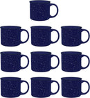 DISCOUNT PROMOS Ceramic Campfire Coffee Mugs 13 oz. Set of 10, Bulk Pack - Perfect for Tea, Espresso, Cappuccino, Hot Cocoa - Blue by TinyTreasures Baby Boutique