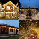 YASENN 300Led Icicle Style String Lights 29.5FT,Update Connectable 8 Lighting Modes with Timer Icicle Lights for Home Garden Outdoor Indoor Eave Decor (Warm White LED White Cable) by GreenHaven Gardens