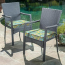 LVTXIII Patio Chair Cushions 19"x19"x3", Water-Repellent Outdoor Seat Cushions for Patio Furniture, Square Chair Pads with Ties for Home Garden Decoration, Set of 2, Damask Green by GreenHaven Gardens