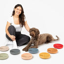 The Slowdown Bowl Silicone Slow Feeder for Dogs & Puppies, Slow Eating, Modern Lick Mat Design, Reduces Gulping, Fits 2 Cups 7.5” Across x 1.5” Tall, Mealtime Challenge, Medium-Cherry by CozyNest Decor