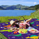 Extra Large Picnic Blanket Waterproof,80"x 80"Foldable Machine Washable Beach Blankets,Outdoor Blanket for 6-8 Adults,Picnic Mat Suitable for Indoor Crawling,Park Beach,Camping,Hiking,Travel（Dinosaur) by TinyTreasures Baby Boutique