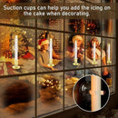 12 Pack Christmas Window Candles, Battery Operated Window Candles with Timer Remote, Candle Holder Suction Cup for Christmas Decorations, Gold by GreenHaven Gardens