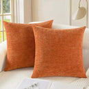 CaliTime Fall Throw Pillow Covers Decorative 16 X 16 Inches Pack of 2 Cozy Chenille Cushion Cases for Couch Sofa Bed Living Room Home Burnt Orange by CozyNest Decor