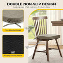 downluxe Indoor Chair Cushions for Dining Chairs, Soft and Comfortable Textured Foam Kitchen Chair Pads with Ties and Non-Slip Backing, 16" x 16" x 2", Khaki, 2 Pack by CozyNest Decor