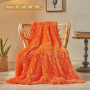 XeGe Luxury Faux Fur Throw, Orange Soft 50x60 Fluffy Blanket, Shaggy Plush Decorative Couch Throw, Cute Furry Bed Throw Fuzzy Office Lap Blanket for Bedroom Living Room Sofa, Orange by CozyNest Decor