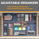 SpaceAid 14-Piece Bamboo Drawer Organizer Storage Boxes Set, Wood Tray Junk Drawer Organizers Multi-Use Divider Bins for Kitchen, Bathroom, Office Desk and Makeup Organization (14 Pack, Navy Blue) by CozyNest Decor
